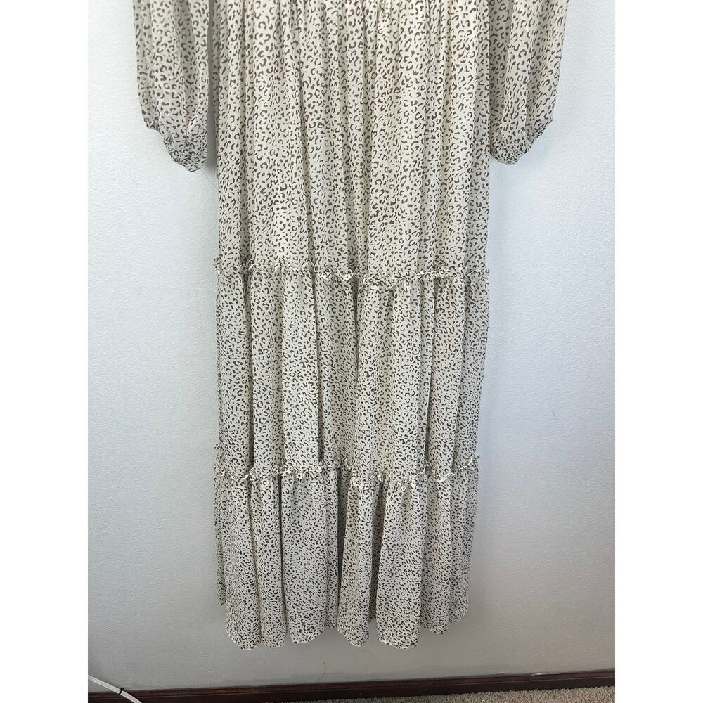 NWT Baltic Born Zoey Animal Print Smocked Maxi Dress Long Sleeves Large - Picture 5 of 8